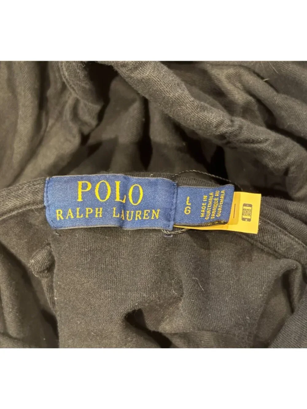 Polo Ralph Lauren Bear Black Pullover Hoodie Long Sleeve T-Shirt Men's Large